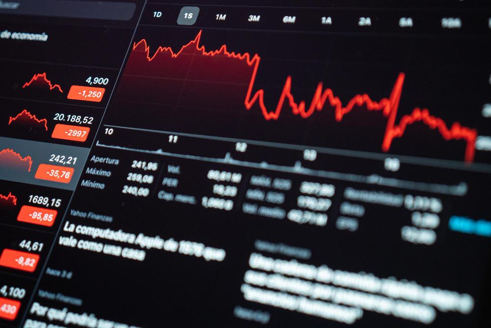 מסך מחשב המציג מידע פיננסי בשוק ההון הישראלי