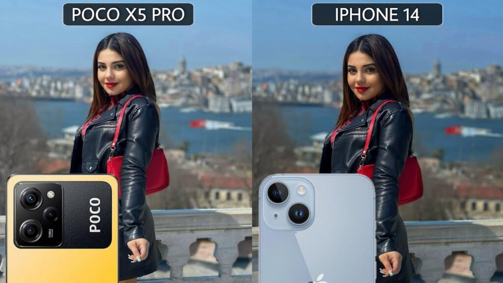 הנה השוואה של איכות הצילום של ה-poco x5 pro בהשוואה ל-אייפון 14