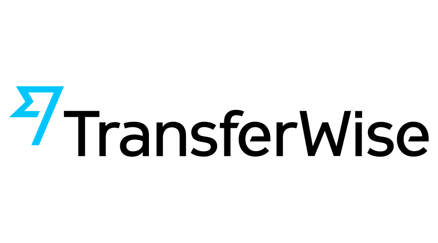 TransferWise לוגו כחול לבן