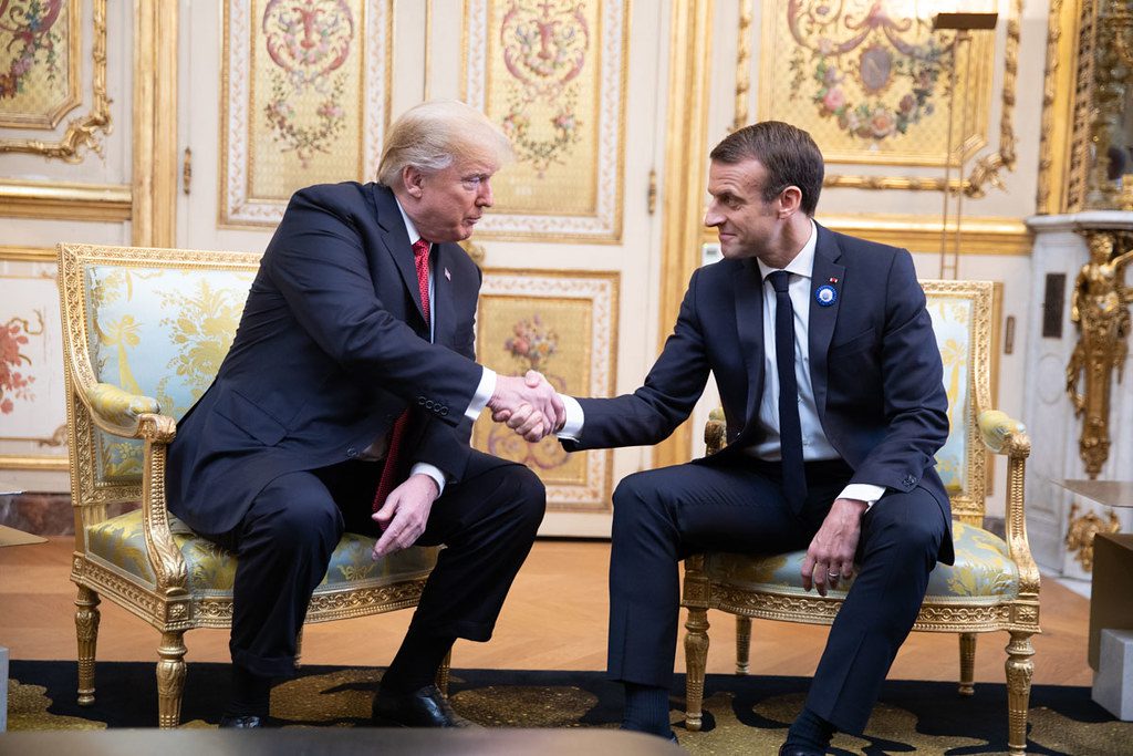 נשיא צרפת מקרון ודונלד טראמפ