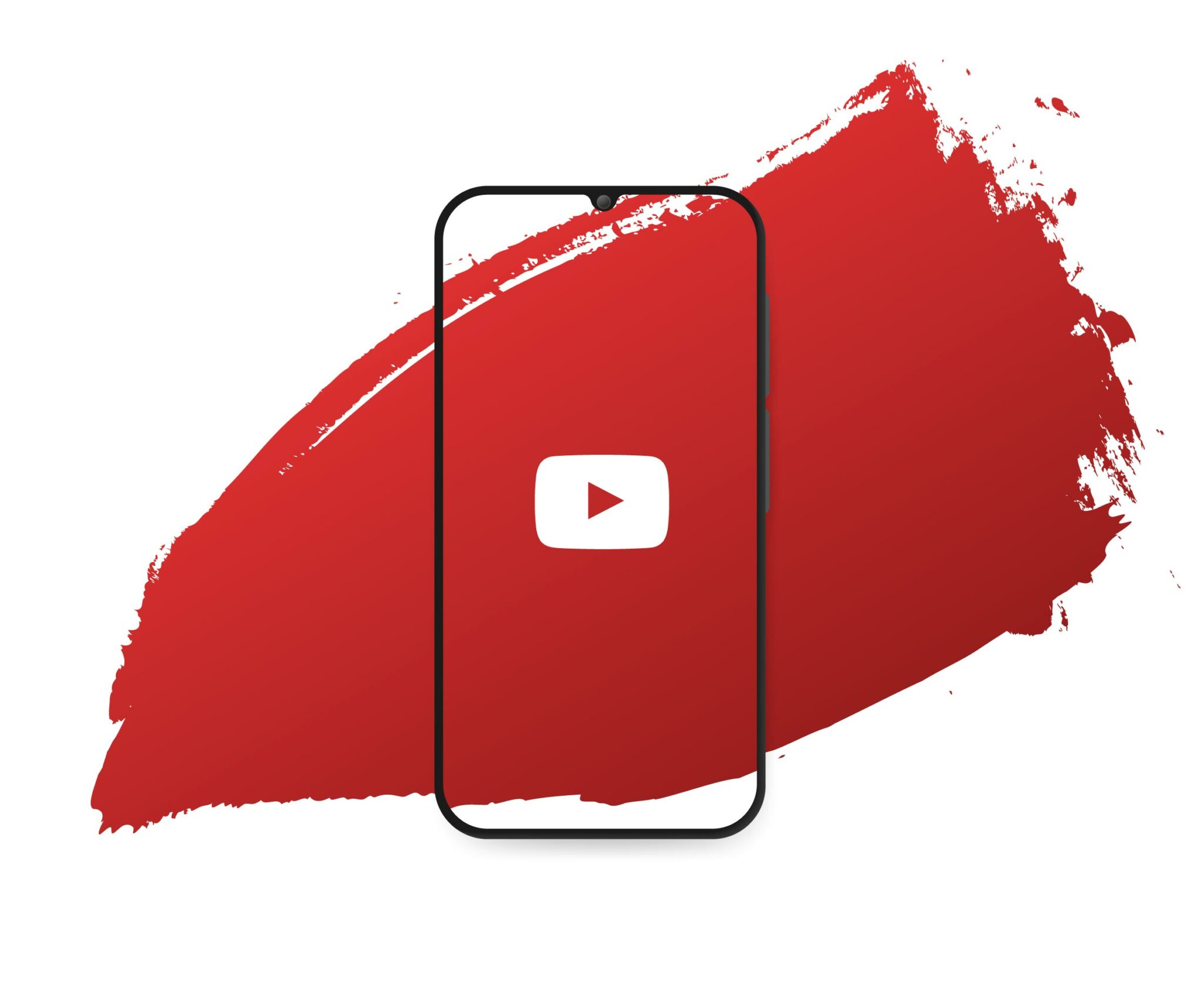 אייקון יוטיוב אדום בתוך מסגרת אייפון